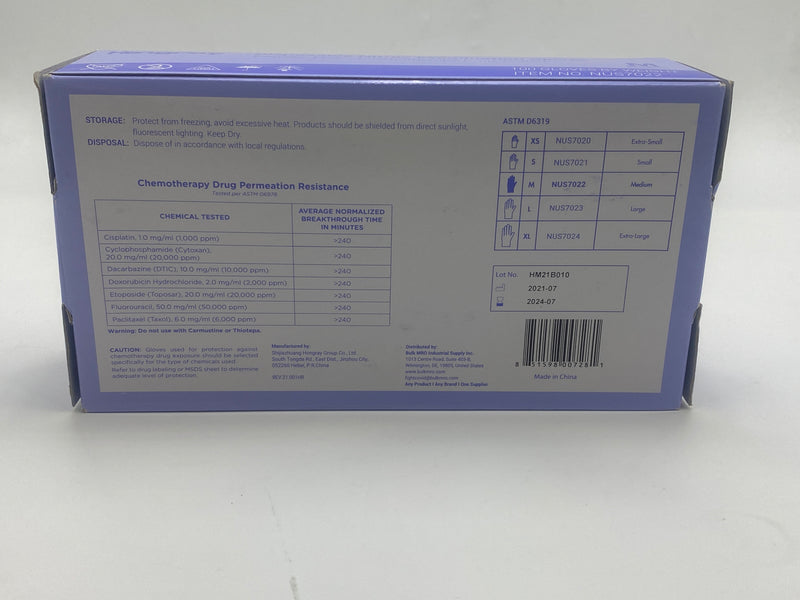 HONGRAY DISPOSABLE NITRILE EXAMINATION GLOVES POWDER-FREE - BLUE - SIZE M - Brand New