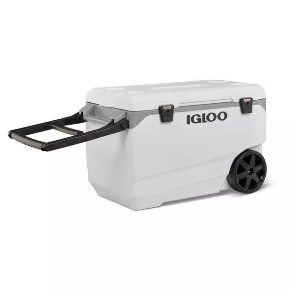 IGLOO LATITUDE 137 CANS 90 QUART ROLLING COOLER POLYETHYLENE - WHITE-GRAY - Like New