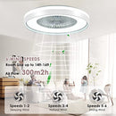 HUMHOLD 24" LOW PROFILE CEILING FAN DIMMABLE LIGHT REMOTE/APP CONTROL - WHITE - Like New