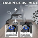 C-MOUNTS SINGLE MONITOR ARM DESK MOUNT，GAS SPRING MONITORS ARM FOR 17-32 - BLACK - Like New