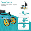 ELENKER STEERABLE KNEE SCOOTER, FOLDABLE KNEE WALKER BASKET DUAL BRAKING - BLUE - Like New