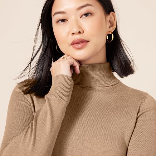AMAZON ESSENTIALS WOMEN'S LIGHTWEIGHT TURTLENECK SWEATER - SIZE: WOMEN S - TAUPE - Brand New