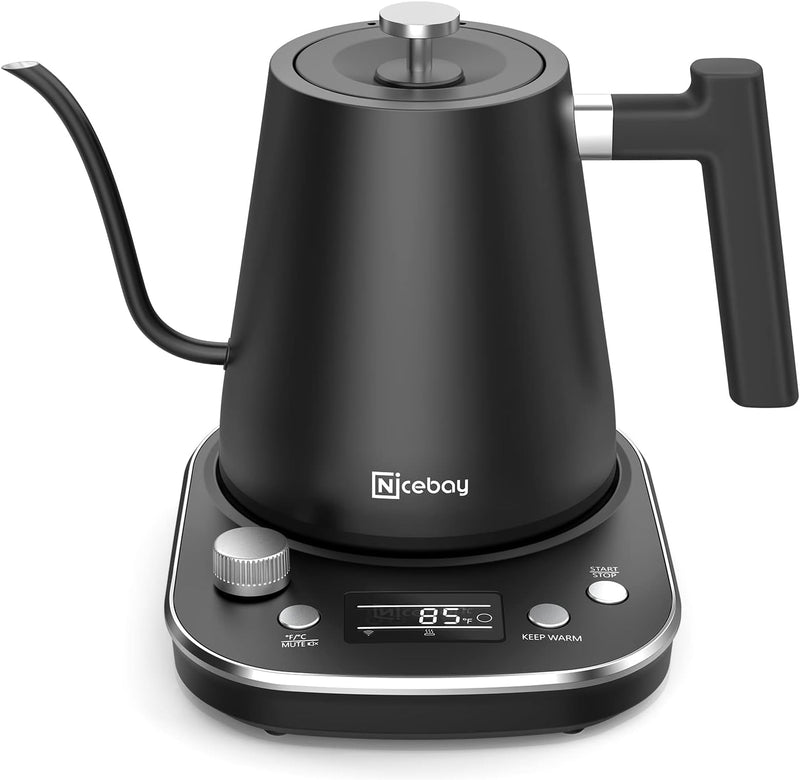 Nicebay Electric Gooseneck Kettle with Heating Base SK-0804 - Black Like New