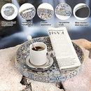 Cadroger Living Room Coffee Table Tray,Delicate 13" x 13" Boho Blue - Brand New