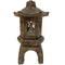 FLEUR DE LIS LIVING 9.5" SOLAR RESIN TEMPLE - BROWN - Like New