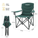 KINGCAMP FOLDING CAMPING OVERSIZED PADDED CHAIRS,CUP HOLDER,CARRY BAG-GREEN - Like New
