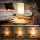 2-Pack Rechargeable Cordless Table Lamps 6000mAh - Wood Grain - Like New