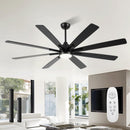 CJOY 84 Inch Large Ceiling Fan with Lights Flush Mount Black Ceiling Fan - Like New