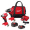 MILWAUKEE M18 COMPACT BRUSHLESS 2-TOOL COMBO KIT - RED/BLACK - Like New