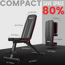 PASYOU ADJUSTABLE WEIGHT BENCH FULL BODY WORKOUT STRENGTH TRAINING - BLACK/RED - Like New