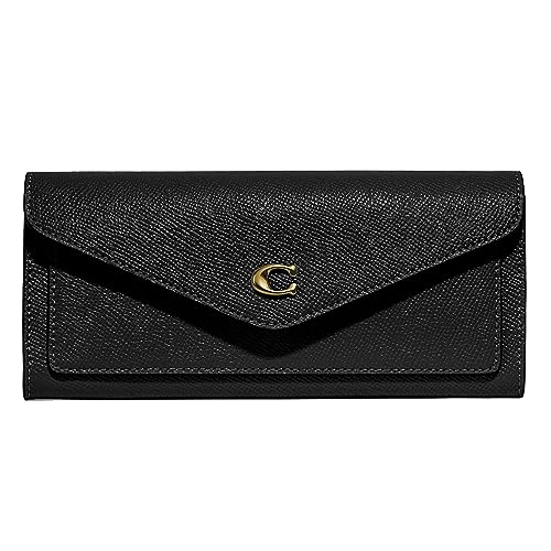 COACH WOMEN'S CROSSGRAIN LEATHER WYN SOFT WALLET, LI/BLACK, ONE SIZE - Brand New