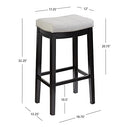 Linon Home Décor Kingston Gray Bar Stool, Black - Brand New