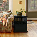 CASUAL HOME WOODEN LARGE PET CRATE END TABLE BLACK 24"W X 36.5"D X 29.25"H - Like New