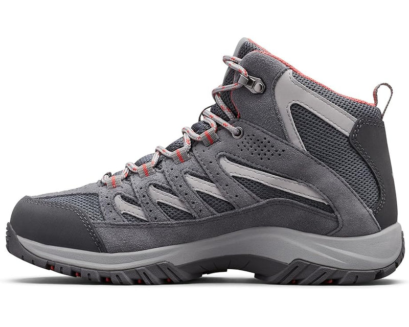COLUMBIA CRESTWOOD MID WATERPROOF SIZE: WOMEN 12 - GRAPTHITE/DAREDEVIL - Like New