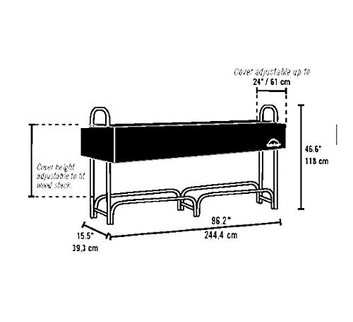 SHELTERLOGIC 8' ADJUSTABLE HEAVY DUTY OUTDOOR FIREWOOD RACK 90402 - Black - Like New