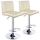Leopard Modern Square PU Leather Adjustable Bar Stools Square Backs - Grey - Brand New