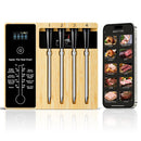 NIGOGOR SMART WIRELESS MEAT THERMOMETER 4 PROBES - WOOD/SILVER/BLACK - Like New