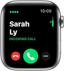 APPLE WATCH SERIES 5 GPS + CELL, 44MM SILVER STAINLESS STEEL & WHITE BAND - Like New