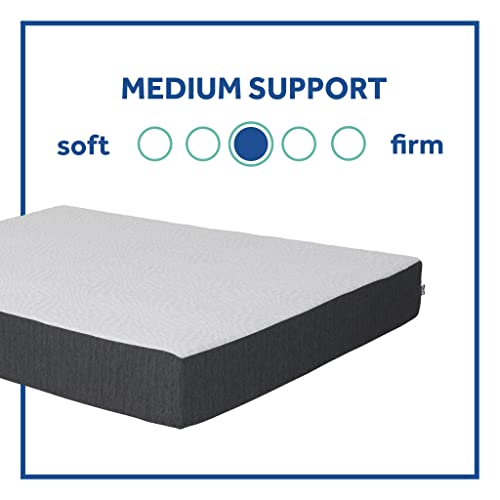 SEALY 10-IN MEDIUM FULL MEMORY FOAM MATTRESS IN A BOX - DRAK/GRAY - Brand New