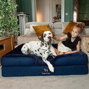 NOAH & PAW Large Dog Bed, Orthopedic Memory Cooling Foam (2X Base) - Denim Blue - Like New