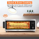FABULETTA AIR FRYER TOASTER OVEN COMBO, 10-IN-1 TOASTER OVENS - SILVER - Like New