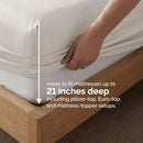 SOUTHSHORE FINE LIVING 100% RAYON/VISCOSE SHEETS 21" DEEP POCKET KING - BONE - Like New