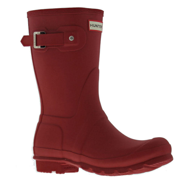 HUNTER ORIGINAL SHORT SYNTHETIC WOMEN'S WELLINGTONS BOOTS SIZE: 9 - MILITARY RED - Like New