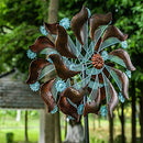 WEHLUCK Wind Spinners Metal Stake 84 Inches Wind Catcher Garden Sculptures Blue - Brand New