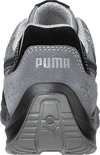 643445 PUMA MEN'S TOURING SUEDE LOW INDUSTRIAL SHOE BLACK/RED SIZE 11 - Like New