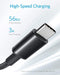 Anker USB C Cable 2-Pack 6ft Premium Nylon USB A to USB C AK-B8173011 - Black - Like New