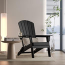 Nevilywood Folding Adirondack Chair Extended Ergonomic Backrest Black 2PCS - Like New