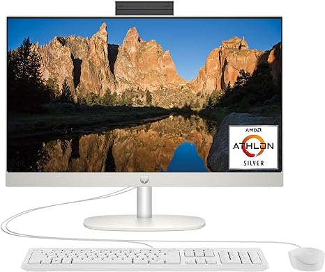 HP AIO 24-CR0110 23.8" FHD AMD ATHLON SILVER 7120U 8GB 256GB SSD - SHELL WHITE - Like New