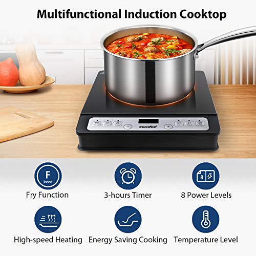 COMFEE' COMFEE’ 1800W DIGITAL ELECTRIC PORTABLE INDUCTION COOKTOP - BLACK - Like New