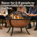 sunnydaze 32" outdoor wood-burning fire pit, 32", copper - COPPER - Like New