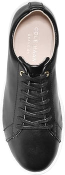 W11175 WOMEN COLE HAAN GRAND CROSSCOURT II LACE UP SHOES BLK LTHR/WHITE SIZE 10 - Like New