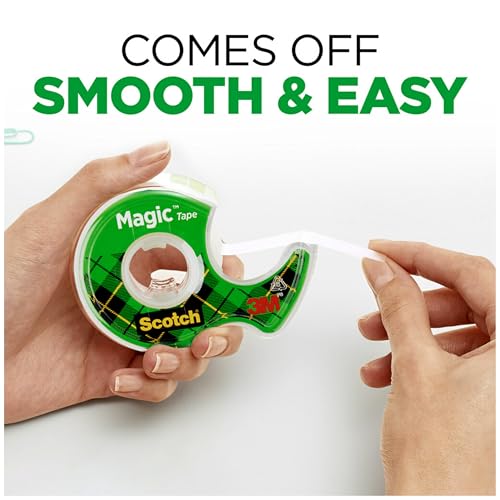 SCOTCH MAGIC TAPE REFILLABLE DISPENSER 3/4" X 300", 3/BOX - CLEAR/GREEN - Brand New