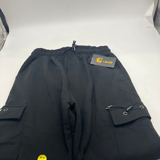 G-MAN MENS JOGGER HEAVY WEIGHT FLEECE CARGO POCKET SWEAT SIZE 2XL - BLACK - Like New