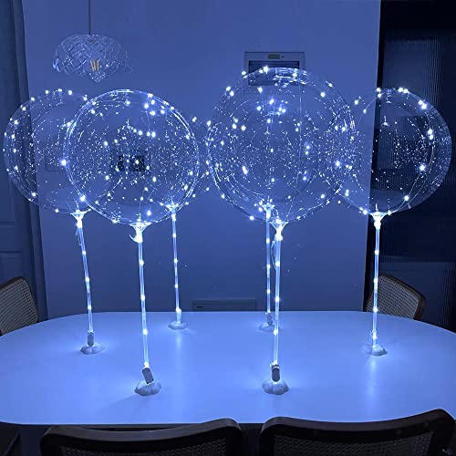 Lightsfever cold white 6pc LED Light up Balloon with sticks, stands and batterys - Like New