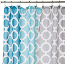 90 BY DESIGN LAB DANI PRINTED 72X72 SHOWER CURTAIN TEAL MULTICOLOR GRAY - Like New