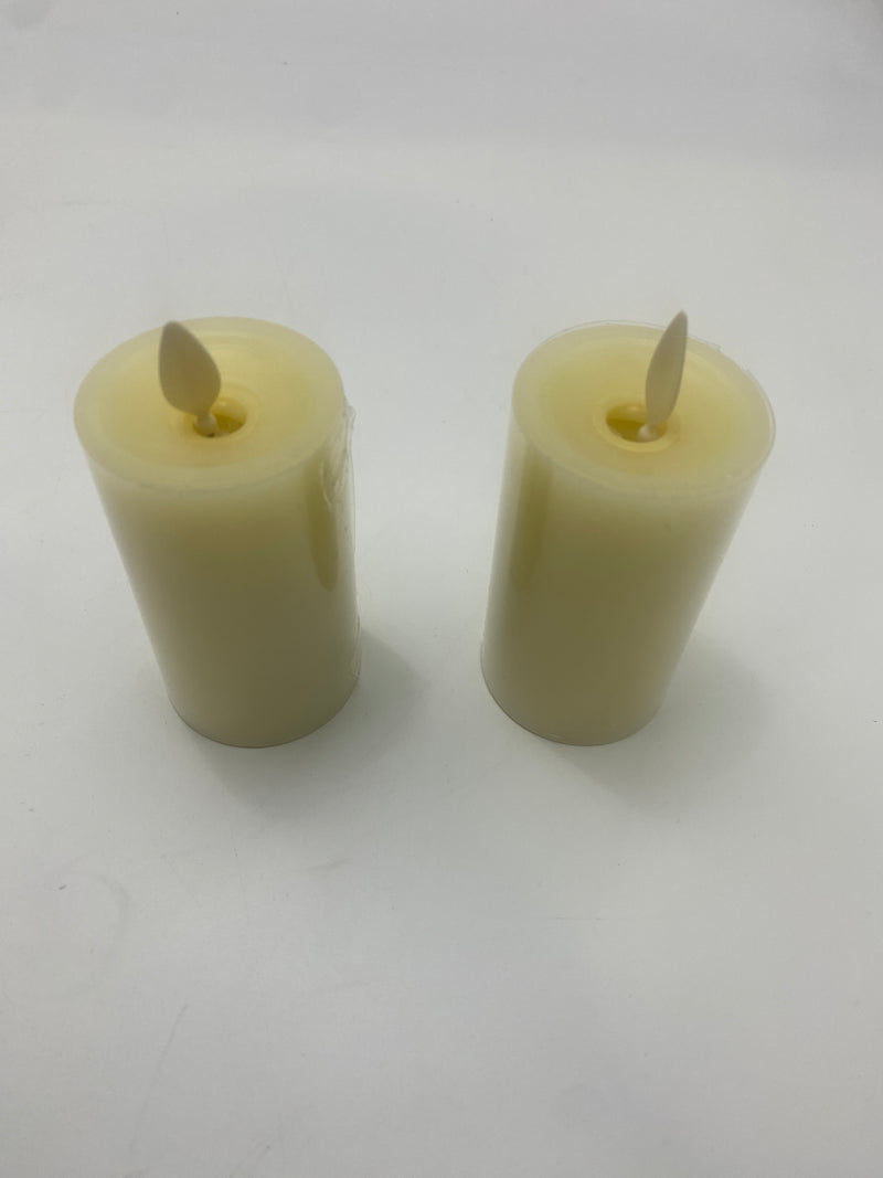 LUMINARA SET OF 4-BATTERY OPERATED FLAMELESS IVORY PILLAR CANDLES-2 SETS OF 4 - Like New