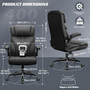 HEROSET OFFICE CHAIR DESK CHAIRS EXECUTIVE BREATHABLE LEATHER MATTE BLACK - Like New