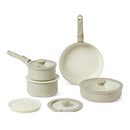 Amazon Basics Ceramic Nonstick Pots and Pans Set, 11 Piece, Linen Gray - Like New