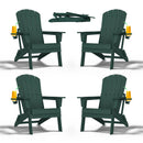 Folding Adirondack Chair Extended Ergonomic Backrest Cup Holder Easy Assembly - Like New