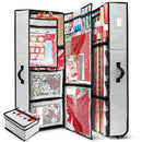 HEARTH & HARBOR WRAPPING PAPER STORAGE CONTAINER, INTERIOR POCKETS - SILVER XL - Like New