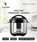 AVADOR 10 Preset Menu Electric Pressure Cooker 6Qt/1000W, Stainless Steel - Brand New