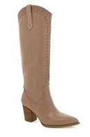 B0C386C5SW BILLINI Women's Finley Cowboy Boots (Size 7, Taupe) - Brand New