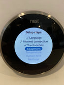 NEST MODEL 02A SMART THERMOSTAT WI-FI 2ND GEN, NEST LOGO ONTOP - STAINLESS STEEL - Like New