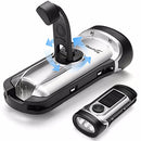 THORFIRE SOLAR FLASHLIGHT HAND CRANK SOLAR POWERED RECHARGEABLE - BLACK/SILVER - Like New