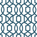 NuWallpaper NU1648 Navy Grand Trellis Peel & Stick Wallpaper, Blue - Brand New