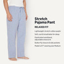 AMAZON ESSENTIALS MEN'S COTTON STRETCH POPLIN PJ BOTTOMS 2 PACK - S, CHECK/BLUE - Like New